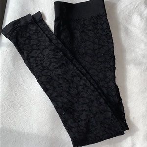 Black leopard fishnet leggings